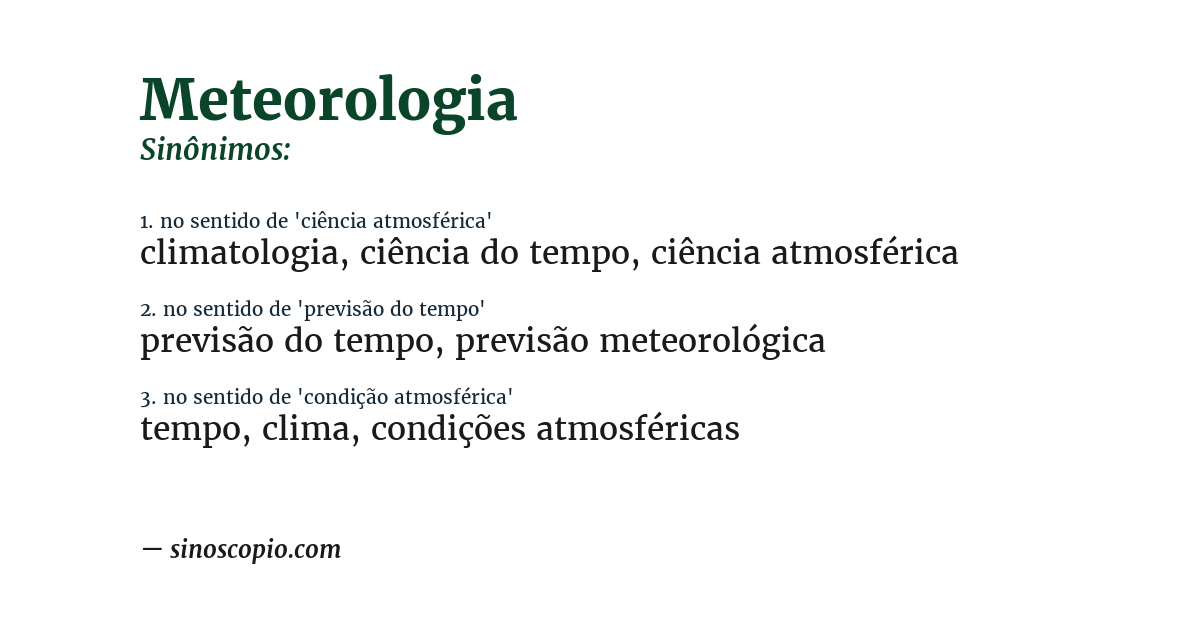 Sinônimo de meteorologia
