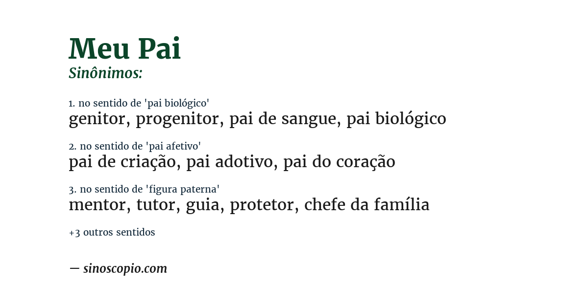Sinônimo de meu pai