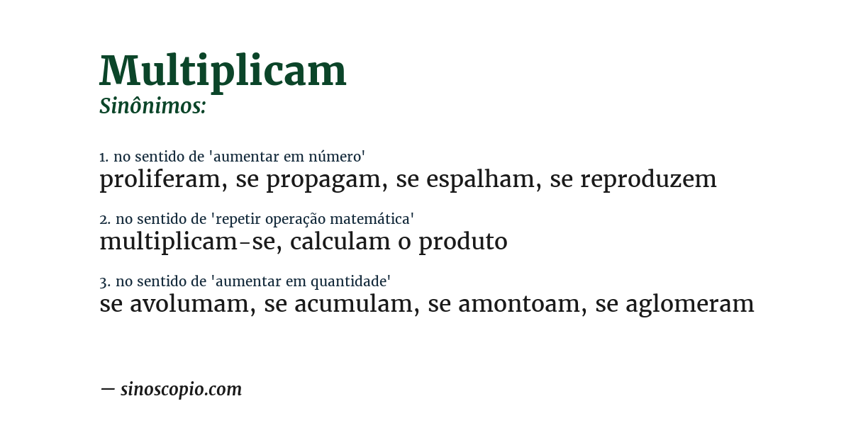 Sinônimo de multiplicam