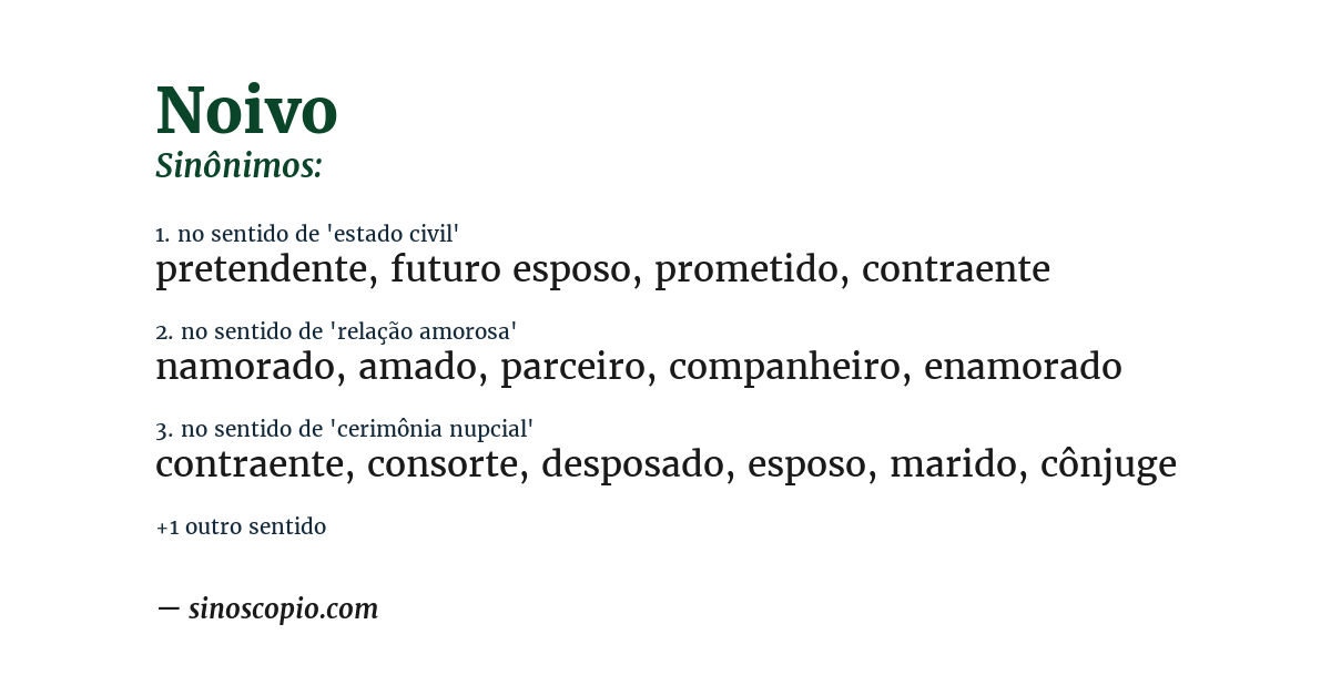 Sinônimo de noivo