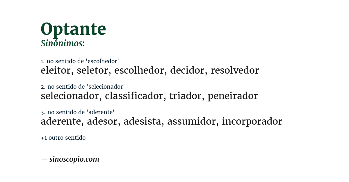 Sinônimo de optante