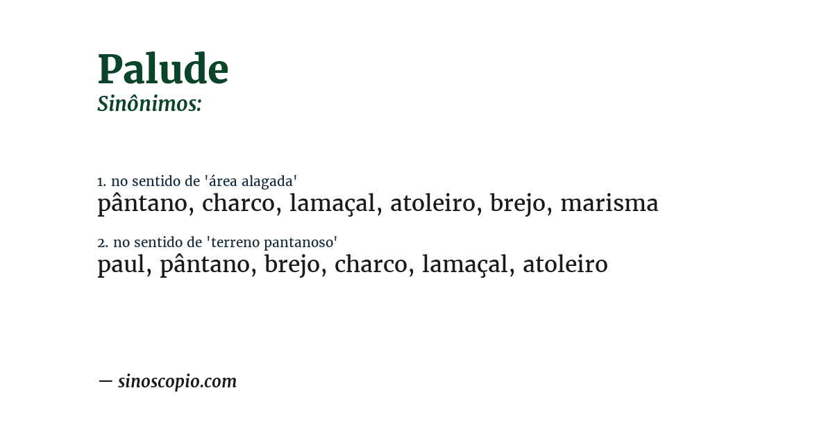 Sinônimo de palude