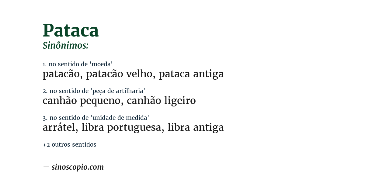 Sinônimo de pataca