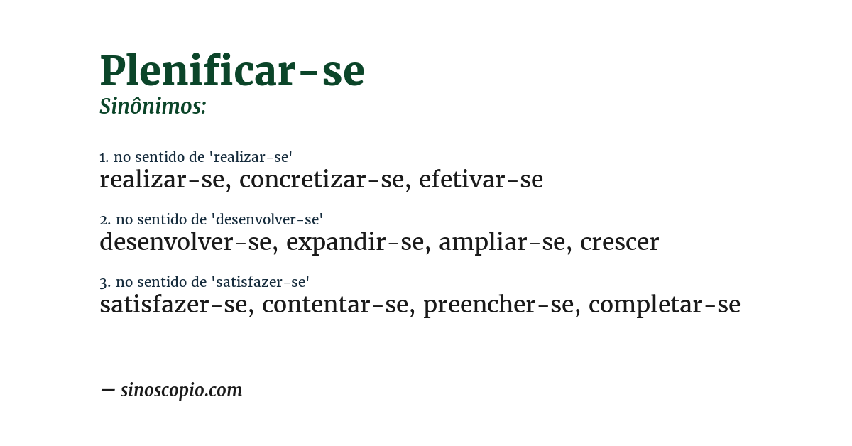 Sinônimo de plenificar-se