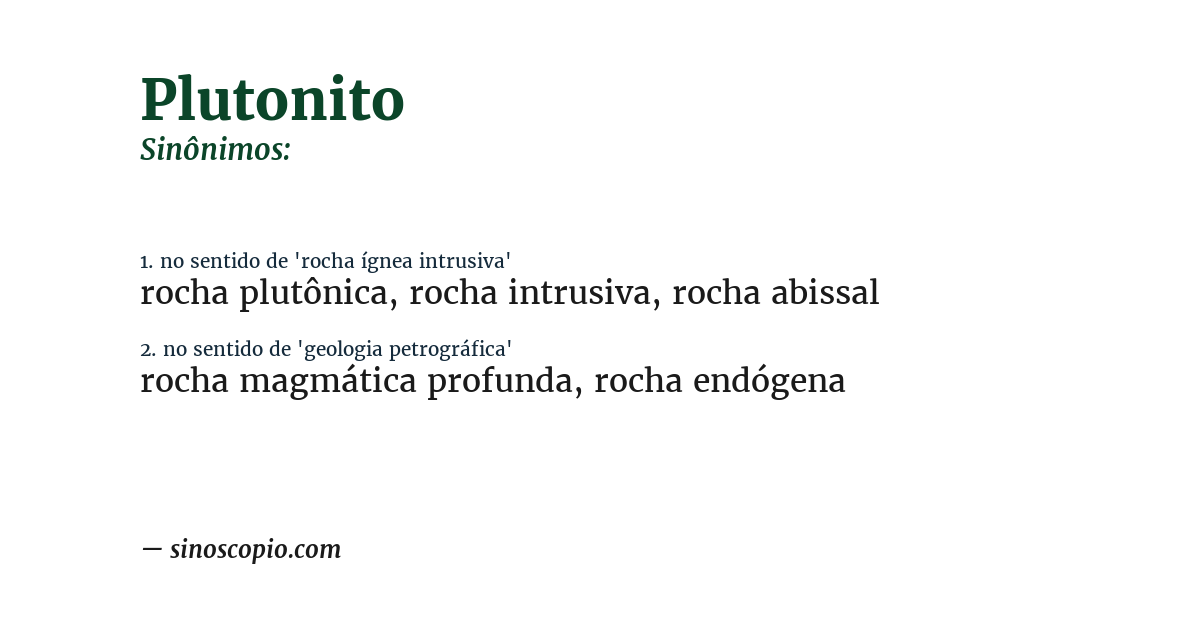 Sinônimo de plutonito