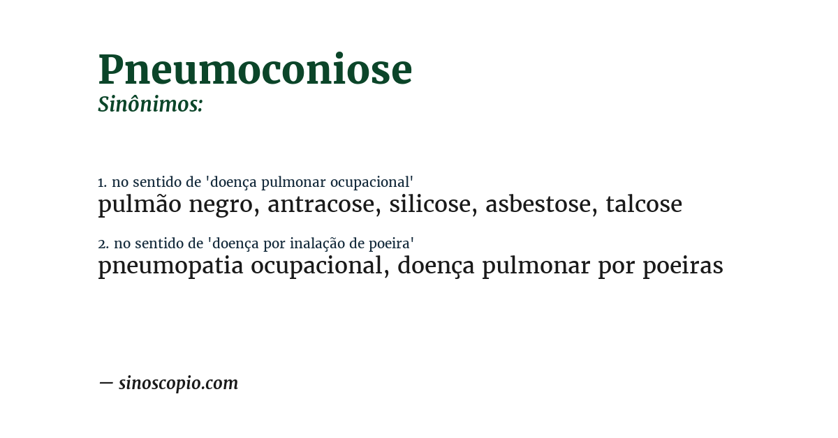 Sinônimo de pneumoconiose