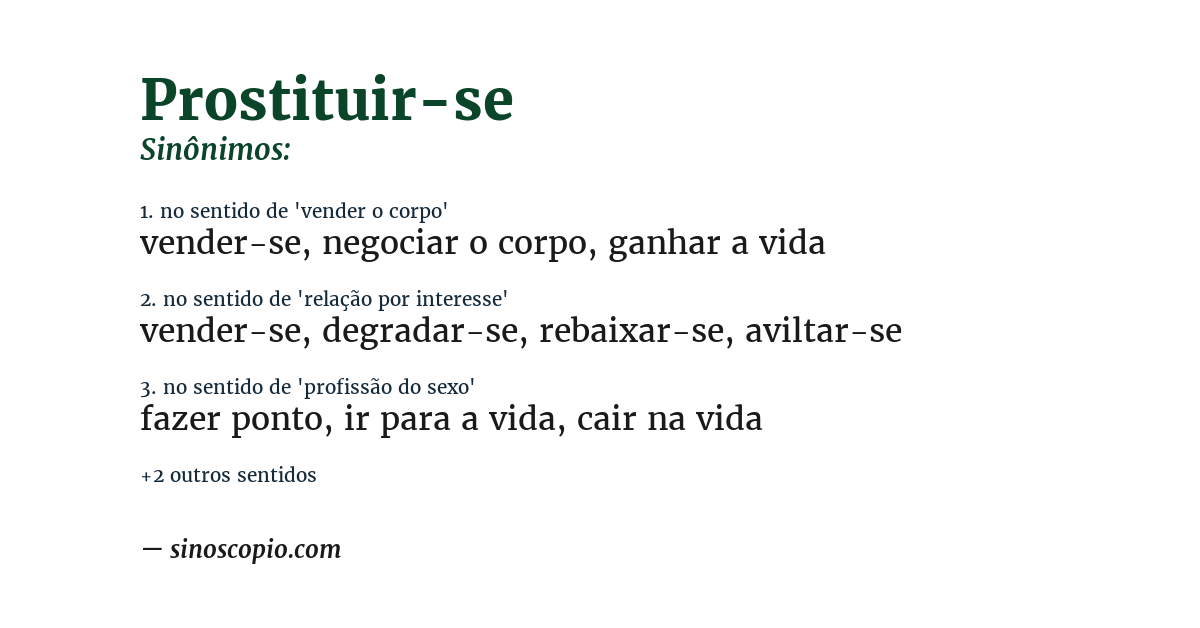 Sinônimo de prostituir-se