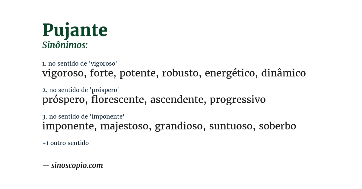 Sinônimo de pujante
