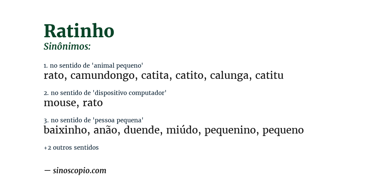 Sinônimo de ratinho