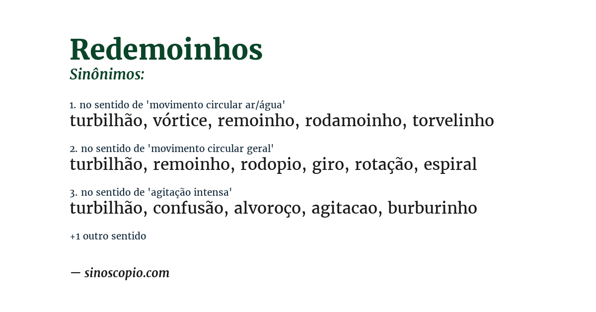 Sinônimo de redemoinhos