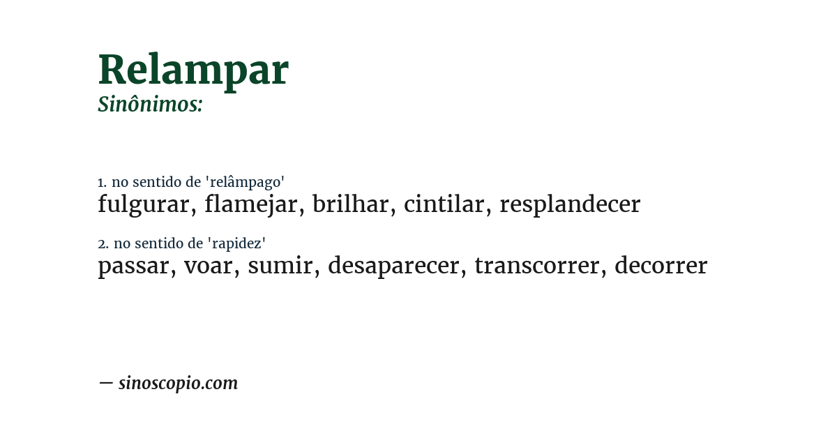 Sinônimo de relampar