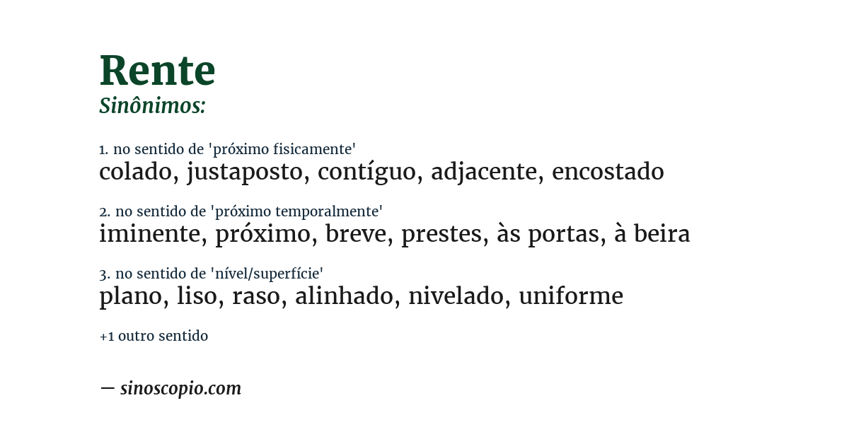 Sinônimo de rente