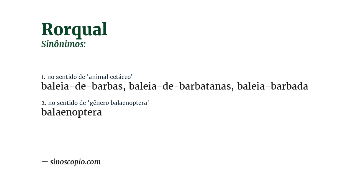 Sinônimo de rorqual