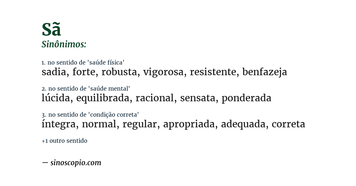 Sinônimo de sã