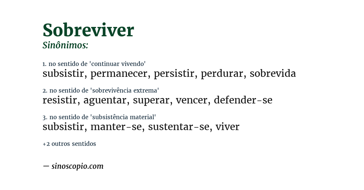 Sinônimo de sobreviver