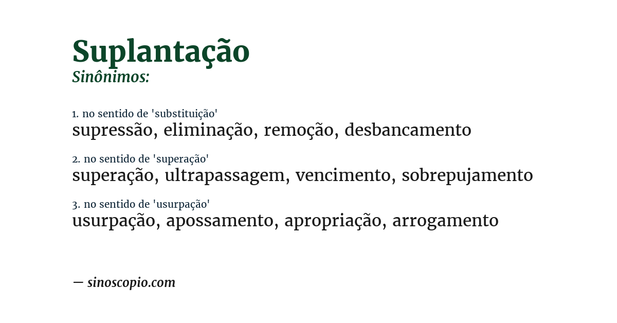 Sinônimo de suplantação