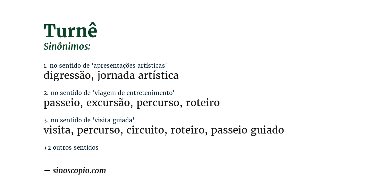 Sinônimo de turnê