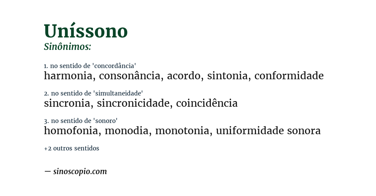 Sinônimo de uníssono