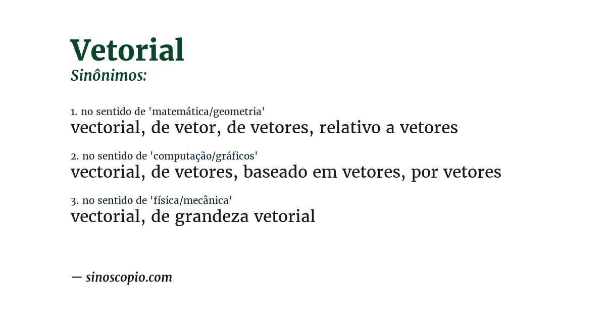 Sinônimo de vetorial