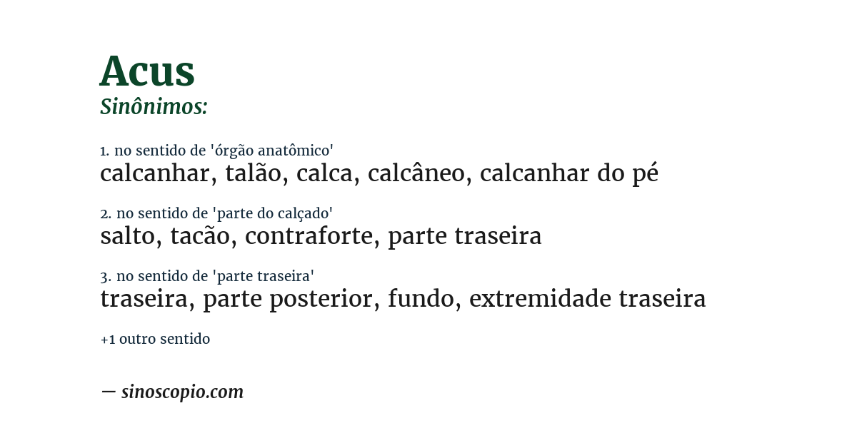 Sinônimo de acus