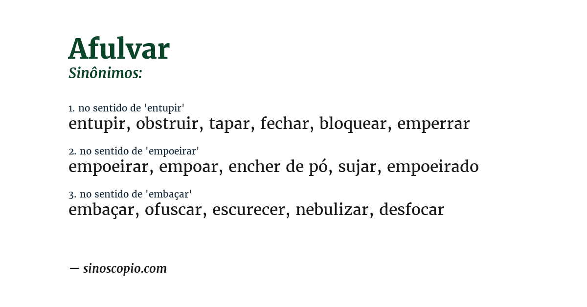 Sinônimo de afulvar