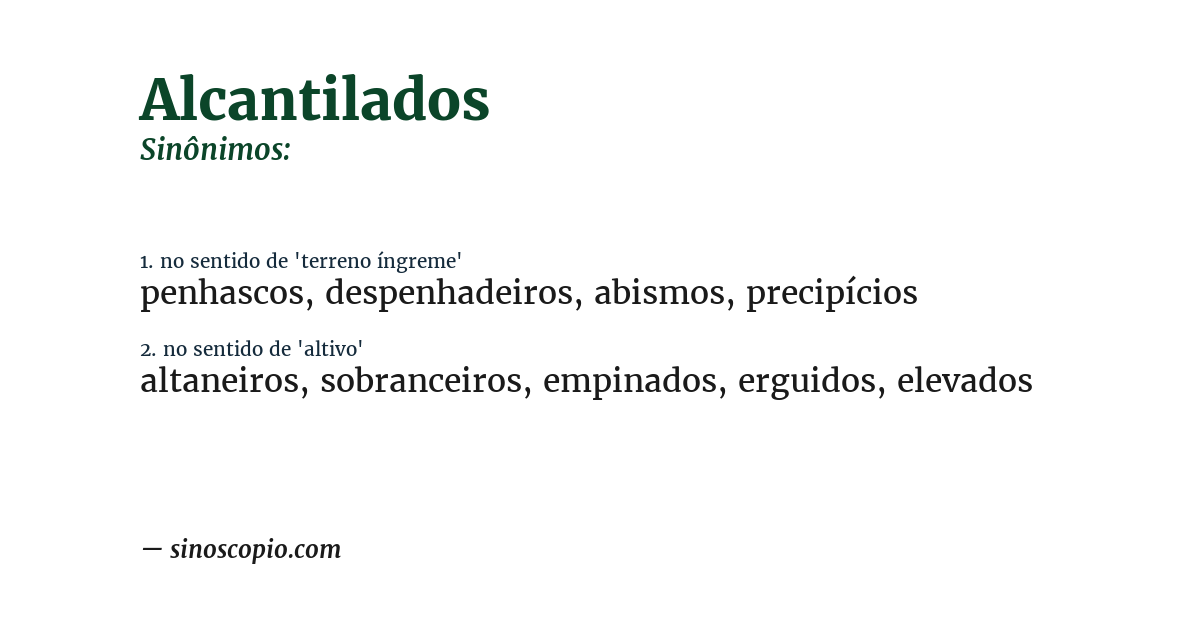 Sinônimo de alcantilados