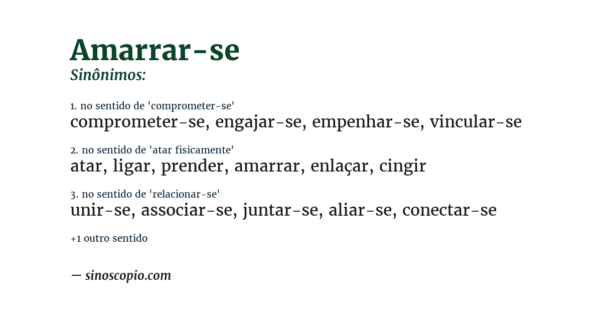 Sinônimo de amarrar-se