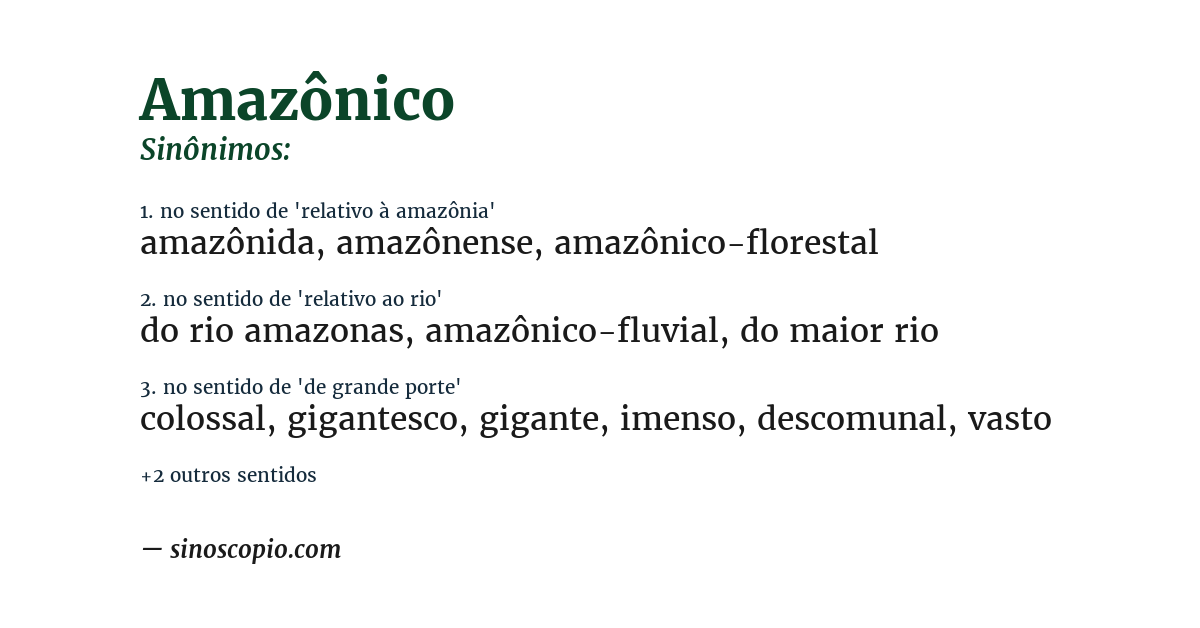Sinônimo de amazônico