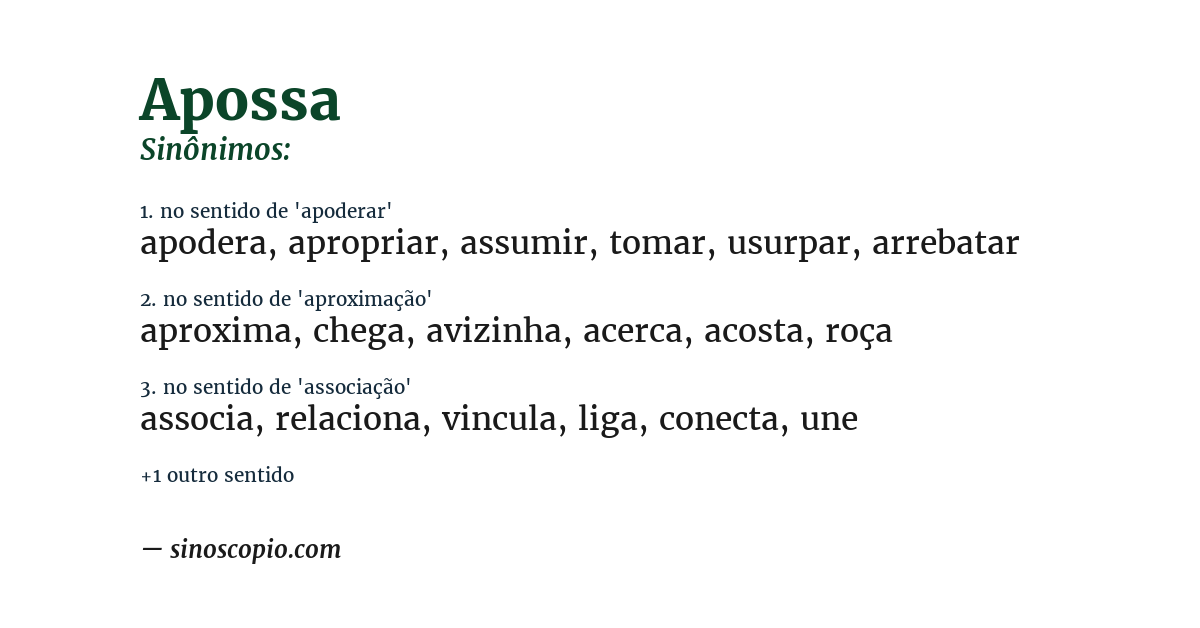 Sinônimo de apossa