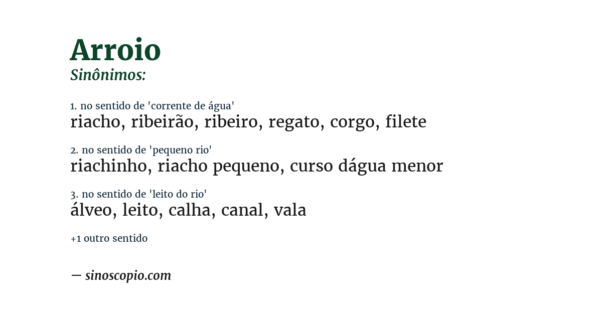 Sinônimo de arroio
