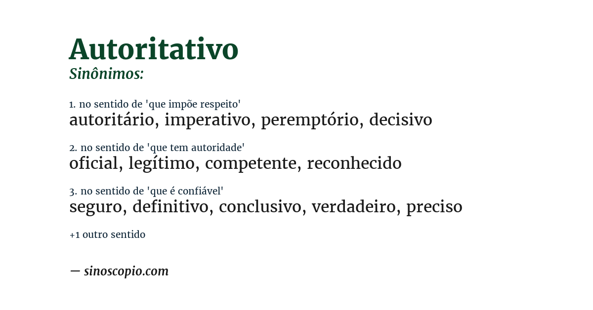 Sinônimo de autoritativo