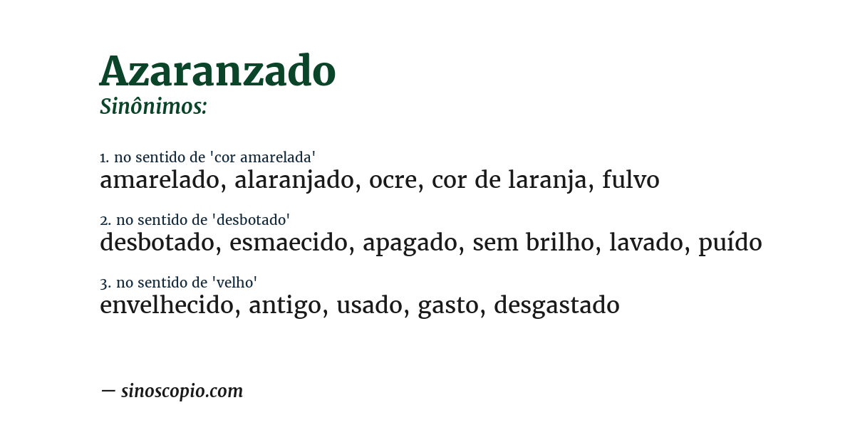 Sinônimo de azaranzado
