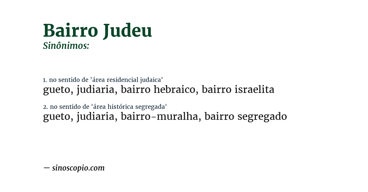Sinônimo de bairro judeu