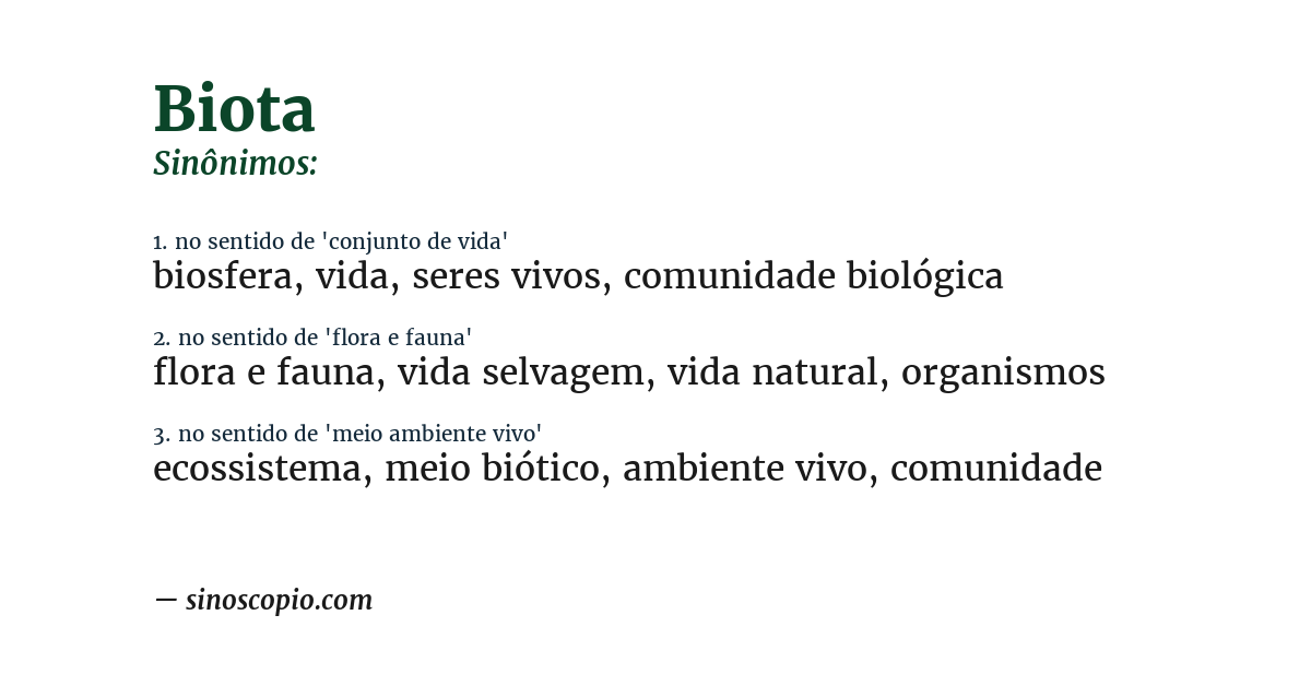 Sinônimo de biota