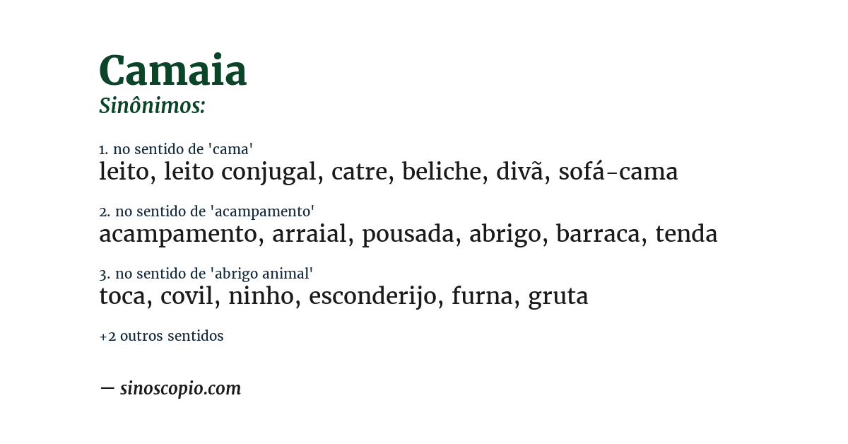 Sinônimo de camaia