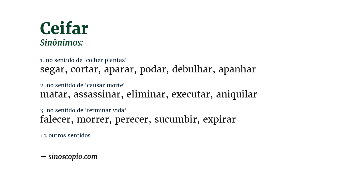 Sinônimo de ceifar