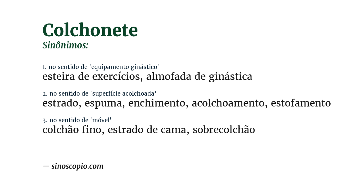 Sinônimo de colchonete