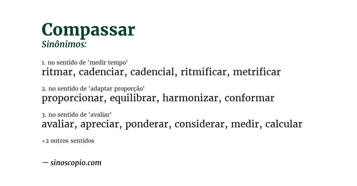 Sinônimo de compassar