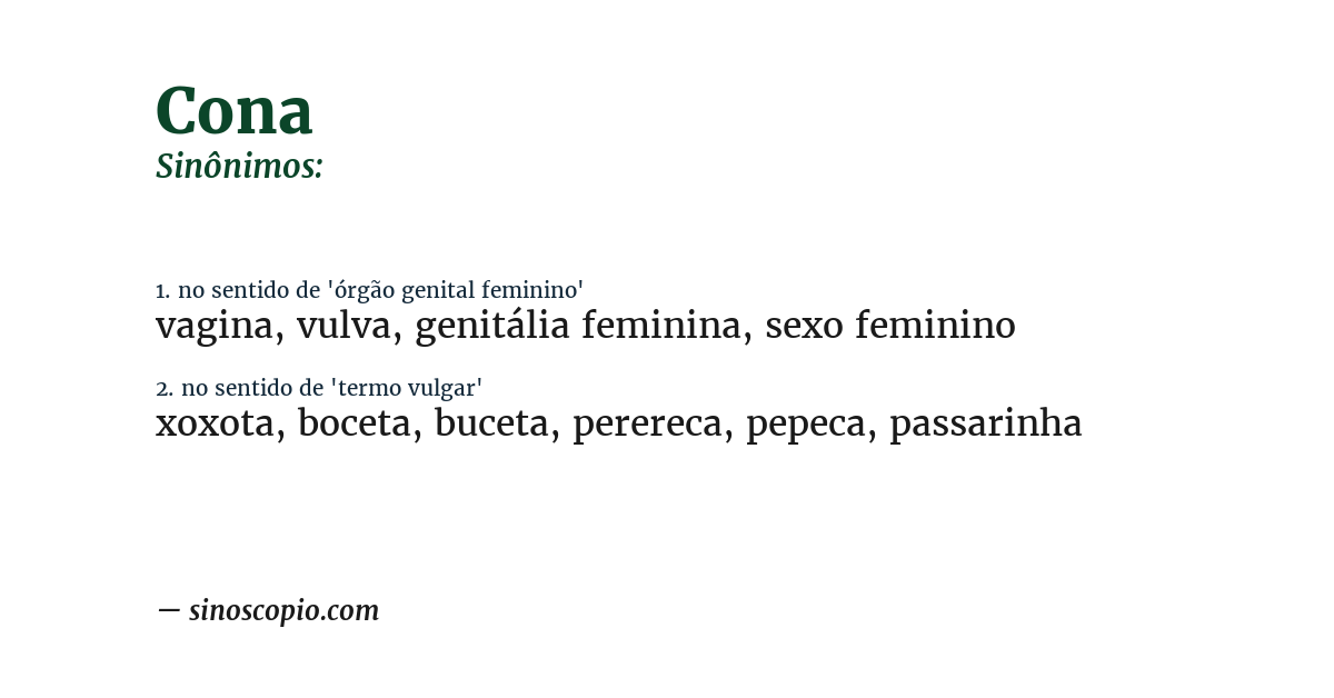 Sinônimo de cona