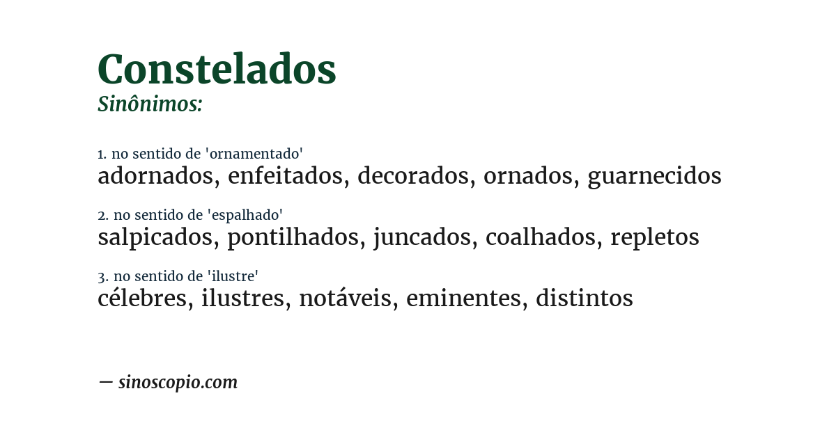 Sinônimo de constelados