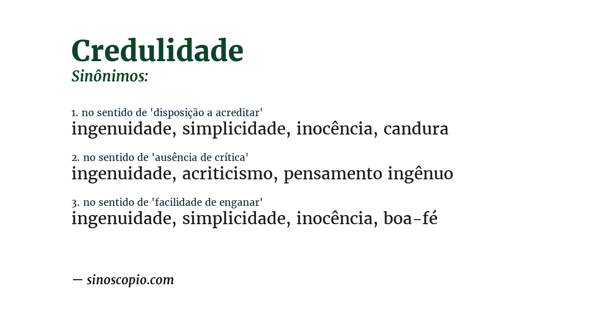Sinônimo de credulidade