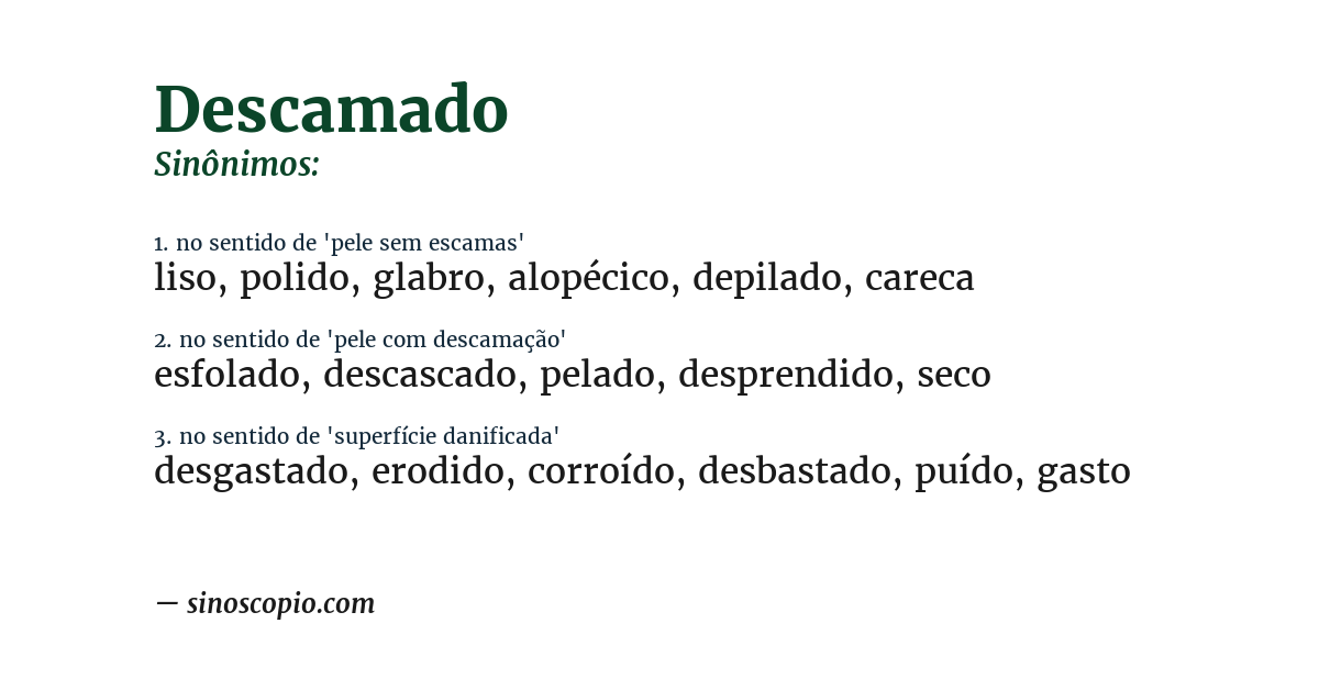 Sinônimo de descamado