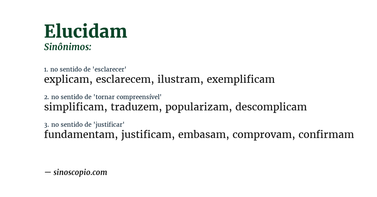 Sinônimo de elucidam