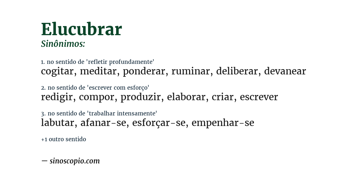 Sinônimo de elucubrar