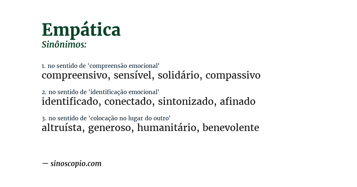 Sinônimo de empática