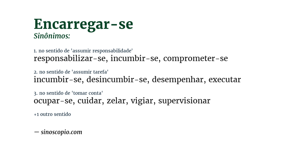 Sinônimo de encarregar-se