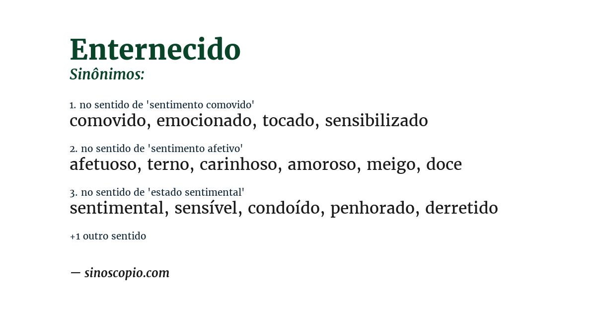 Sinônimo de enternecido