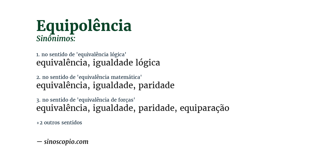 Sinônimo de equipolência