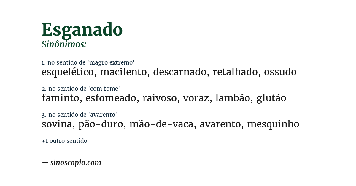 Sinônimo de esganado