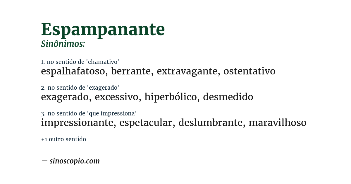 Sinônimo de espampanante